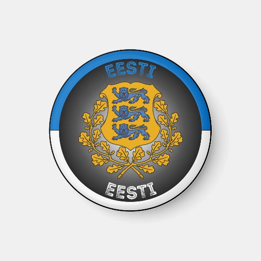 Estnische Wappen-Form Magnet (Vorne)