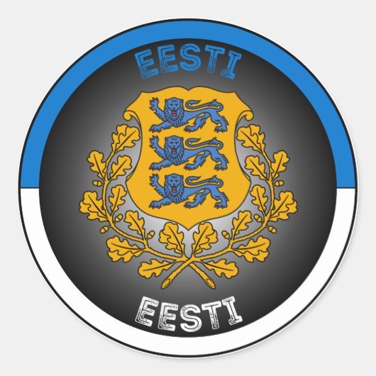 Estnische Wappen-Form Runder Aufkleber (Vorderseite)