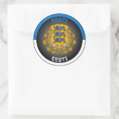 Estnische Wappen-Form Runder Aufkleber (Tasche)