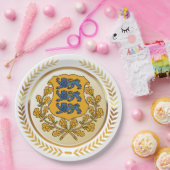 Estnische Wappen Pappteller (Party)
