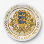 Estnische Wappen Pappteller (Vorderseite)