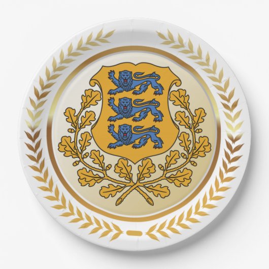 Estnische Wappen Pappteller (Vorderseite)