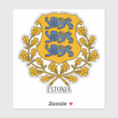 Estnische Wappenküste Patriotisch Aufkleber (Blatt)
