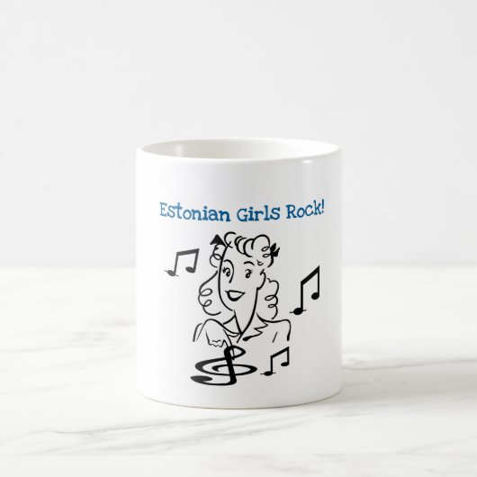 Estnischer Mädchen-Felsen Kaffeetasse (Mittel)