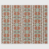 Estnisches antikes Volkskunstdesign mit Blume Geschenkpapier (Flach)