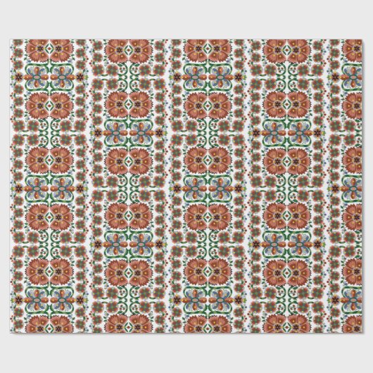 Estnisches antikes Volkskunstdesign mit Blume Geschenkpapier (Flach)