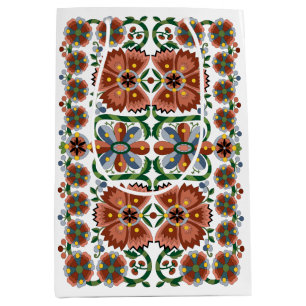 Estnisches antikes Volkskunstdesign mit Blume Mittlere Geschenktüte