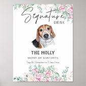 Estnisches Hunde-Unterschrift Trinkzeichen Poster (Vorne)