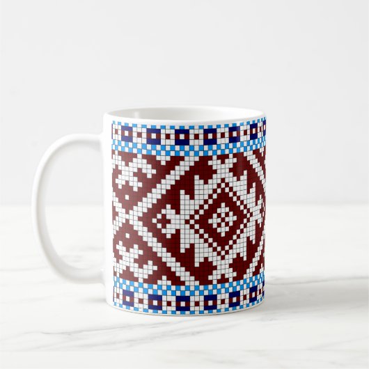 Estnisches Pick-Up-Woven-Gürtelmuster Kaffeetasse (Links)