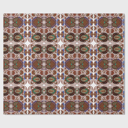 Estnisches rustikales Volkskunstmuster mit Blume Geschenkpapier (Flach)