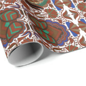 Estnisches rustikales Volkskunstmuster mit Blume Geschenkpapier (Rolleneckpunkt)