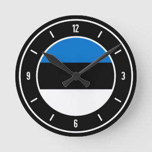 Estonia Flag Elegant Runde Wanduhr