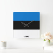 Estonia Flag Patriotic Quadratische Wanduhr (Zuhause)