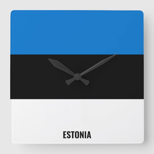 Estonia Flag Patriotic Quadratische Wanduhr (Vorderseite)