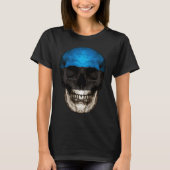 Estonia Flag Skull Estonian Roots Proud Patriotic T-Shirt (Vorderseite)