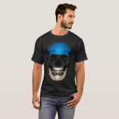 Estonia Flag Skull Estonian Roots Proud Patriotic T-Shirt (Vorne ganz)
