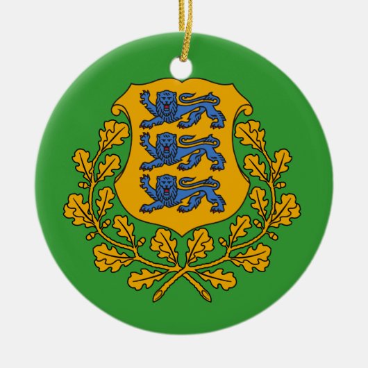 ESTONIA* kundenspezifische Weihnachtsverzierung Keramikornament (Vorne)