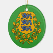 ESTONIA* kundenspezifische Weihnachtsverzierung Keramikornament (Links)