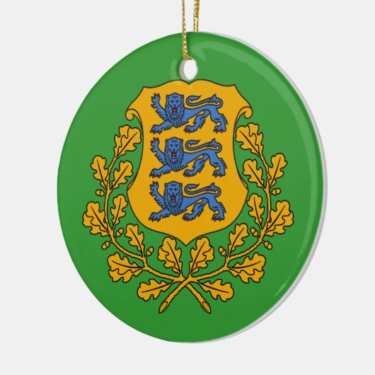 ESTONIA* kundenspezifische Weihnachtsverzierung Keramikornament (Links)