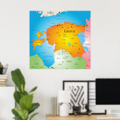 Estonia Map Baltic Country and Cities Poster (Heimbüro)