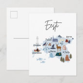 Estonia travel map postkarte (Vorne/Hinten)
