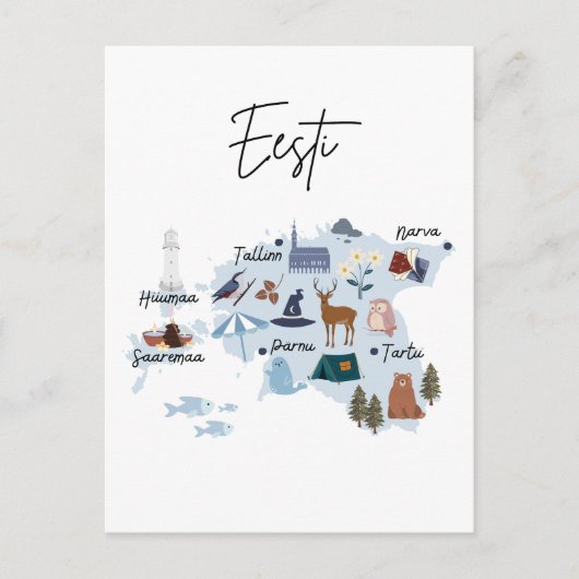 Estonia travel map postkarte (Vorderseite)