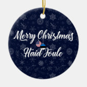 Estonian American Bilingual Merry Christmas Keramik Ornament (Vorne)
