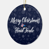 Estonian American Bilingual Merry Christmas Keramik Ornament (Links)