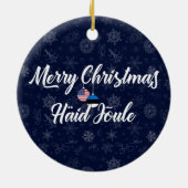 Estonian American Bilingual Merry Christmas Keramik Ornament (Hinten)