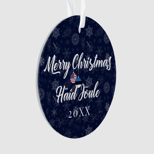 Estonian American With Custom Year Bilingual Ornament (Vorderseite)