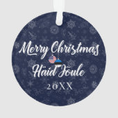 Estonian American With Custom Year Bilingual Ornament (Rückseite)