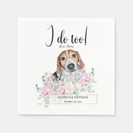 Estonian Hound Dog Wedding Cocktail Napkins Serviette (Vorderseite)