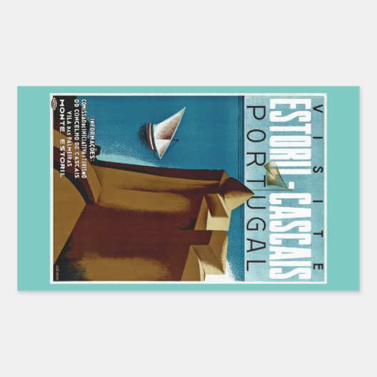 Estoril - Cascais Portugal Rechteckiger Aufkleber (Vorderseite)