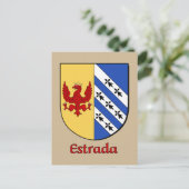 Estrada Familie Heraldic Shield Postkarte (Stehend Vorderseite)