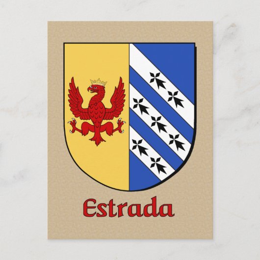 Estrada Familie Heraldic Shield Postkarte (Vorderseite)