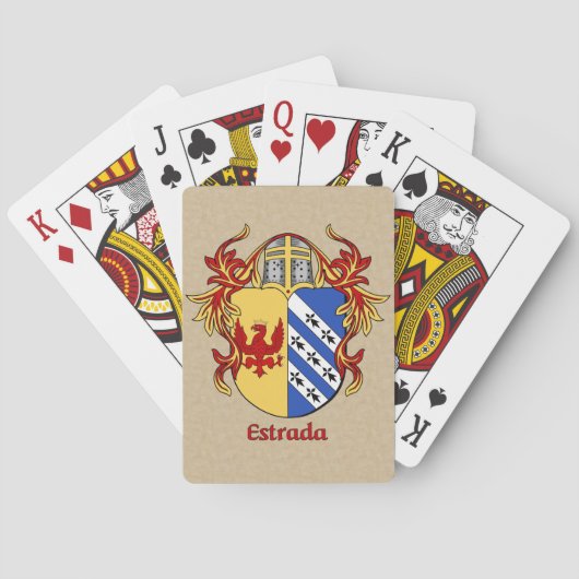 Estrada Heraldischer Schild mit Mantling Spielkarten (Rückseite)