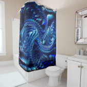 Estrela azul ondulada com traçados em ziguezague duschvorhang (Beispiel)