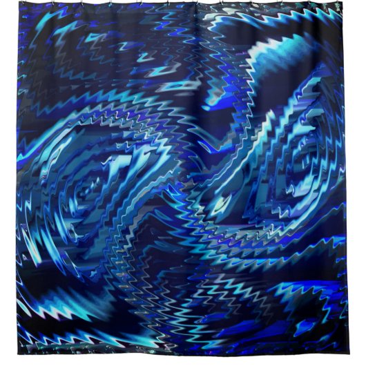 Estrela azul ondulada com traçados em ziguezague duschvorhang (Vorderseite)