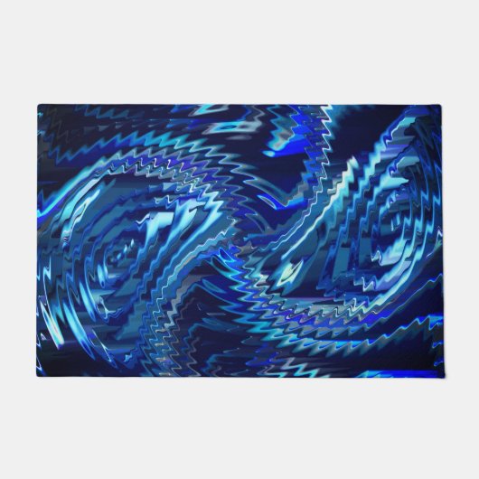 Estrela azul ondulada com traçados em ziguezague fußmatte (Vorderseite)