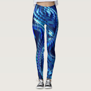 Estrela azul ondulada com traçados em ziguezague leggings