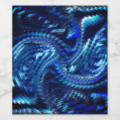 Estrela azul ondulada com traçados em ziguezague weinetikett (Einzelnes Label)