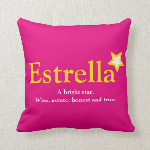 Estrella name bedeutet Stern hellrosa gelb Kissen