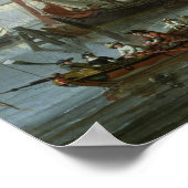 Estuare Szene mit Booten und Fischer Poster (Ecke)