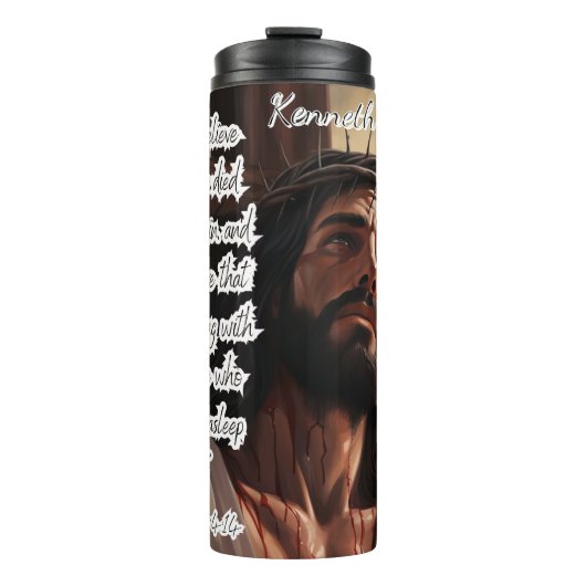 esus: Tod, Rose, ewige Hoffnung Thermosbecher (Vorderseite)