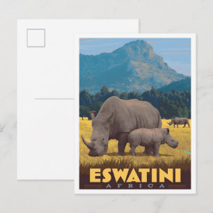 Eswatini Afrika Vintage Reise  Postkarte