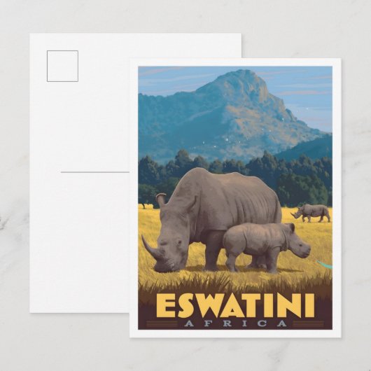 Eswatini Afrika Vintage Reise  Postkarte (Vorne/Hinten)