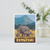 Eswatini Afrika Vintage Reise  Postkarte (Stehend Vorderseite)