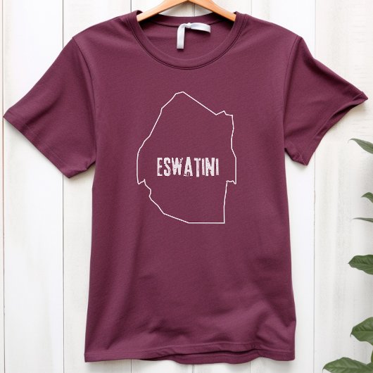 Eswatini Country Map Kontur Swaziland Swazi Line T-Shirt