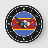 Eswatini Flag Elegant Runde Wanduhr (Vorderseite)
