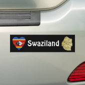 Eswatini Flag Herz + Karte Autoaufkleber (Auf Auto)